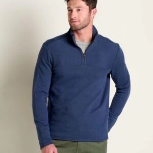 Toad&Co Moonwake 1/4 Zip Pullover Sweater True Navy Size L NWT Outdoor Hiking